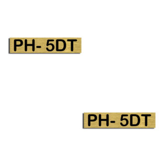 Brandplaatje messing - 1 regel (2,5 x 0,6cm)