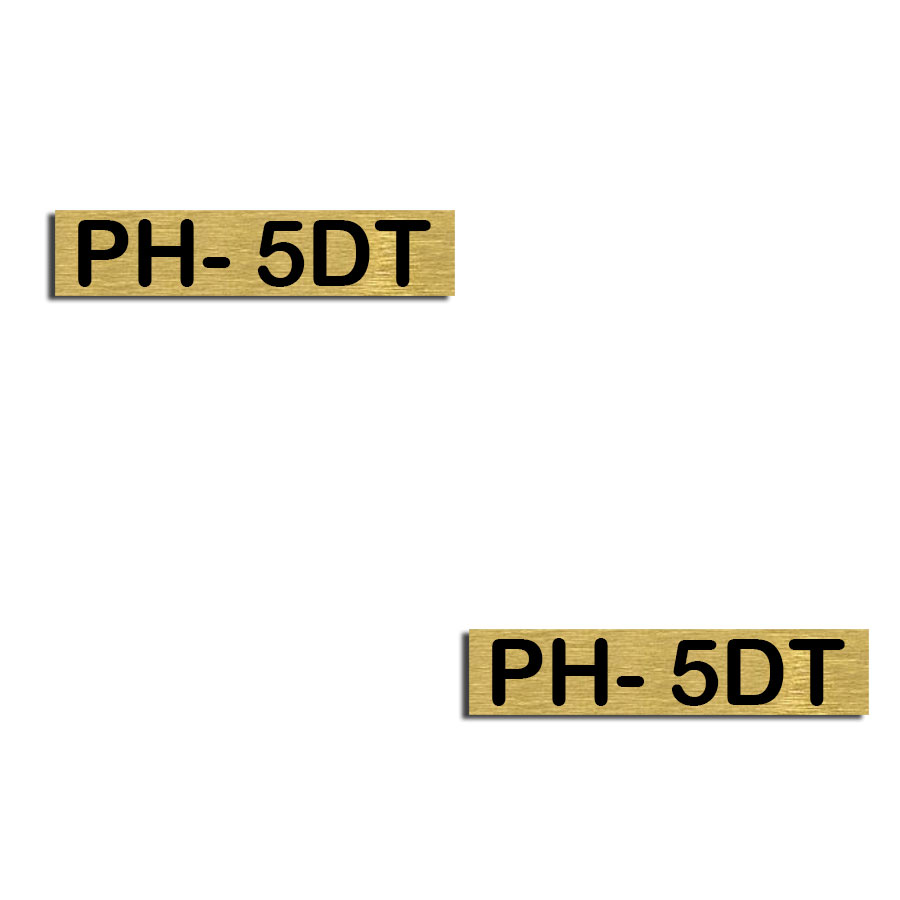 Brandplaatje messing - 1 regel (2,5 x 0,6cm)