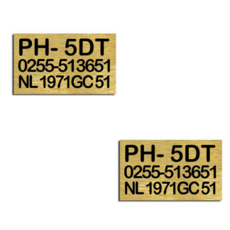 Brandplaatje messing - 3 regels (2,5 x 1,5cm)